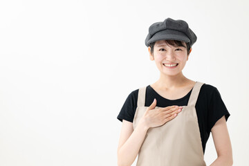 エプロン姿の女性