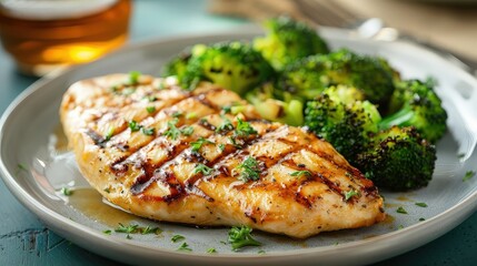Grilled Chicken Breast with Broccoli