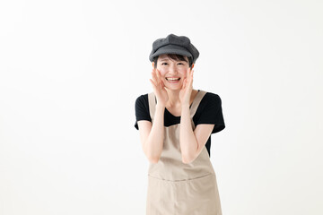 エプロン姿の女性