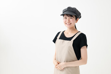 エプロン姿の女性