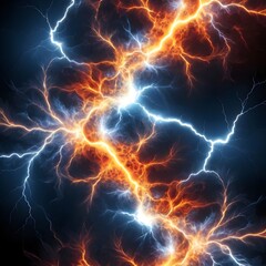 lightning of fire and ice, lightning in the night sky