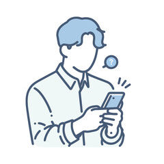 Man Using Smartphone Illustration
