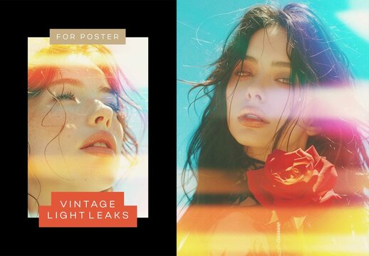 Vintage Light Poster Textures Mockup