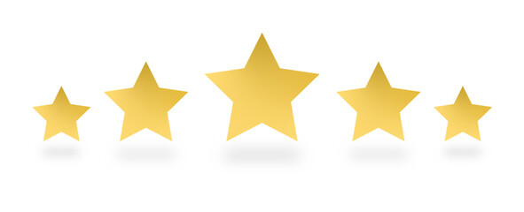 Obraz premium Gold star rating icons with shadow.