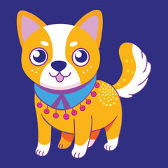 Cute Dog Drawing Vector Illustration Clipart Eps