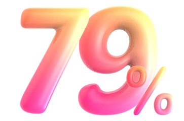 Gradient Number 79 Percent 3d rendering