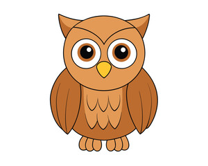 Cute Owl Vector Illustration - Cartoons, Clipart, and Line Art Design for Microstock, Adorable owl vector illustration, perfect for cartoons, clipart, and line art designs.