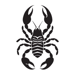 scorpion zodiac sign insect illustration tattoo logo clean black and white vector silhouette high quality prints