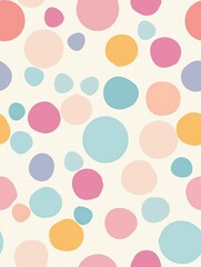 Seamless pattern with playful polka dots in various sizes and cheerful pastel colors..4