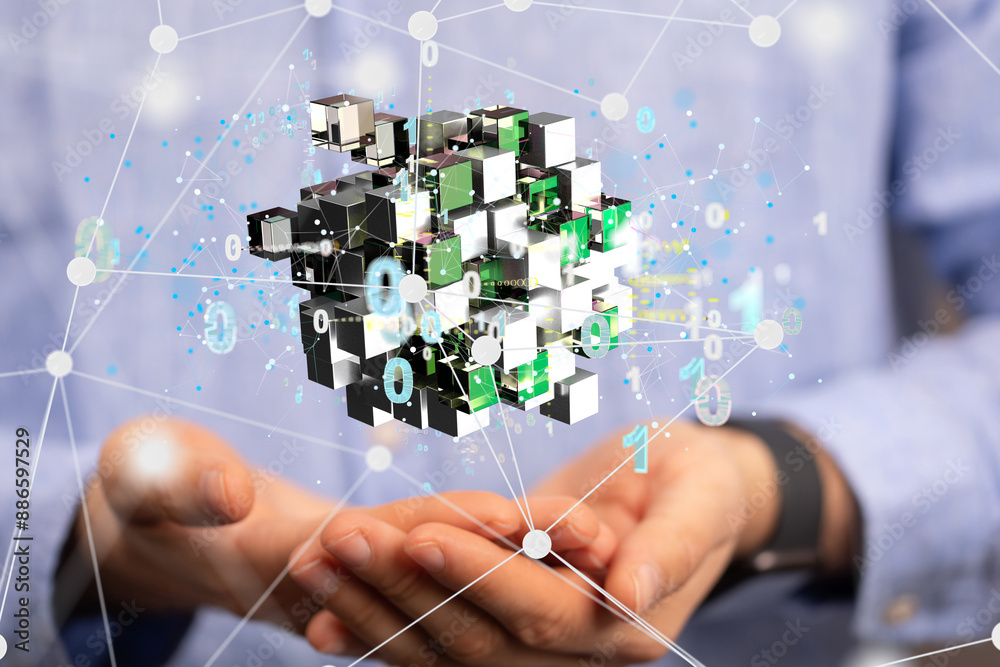 Poster Cloud computing concept.Abstract cloud connection technology background.