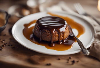 luxurious sticky toffee pudding with a toffee sauce