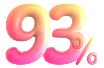 Gradient Number 93 Percent 3d rendering