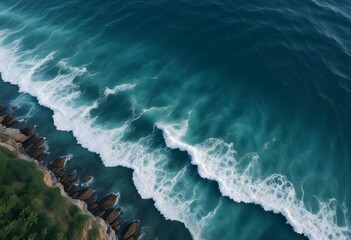 Beautiful beach scenery, high angle view of the sea