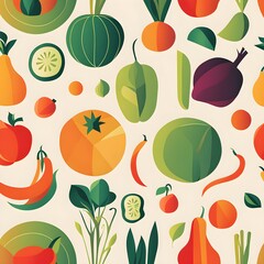 Obraz premium minimalist illustration of abstract shapes representing healthy drink and food