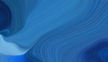 wide colored banner with waves. elegant curvy swirl waves background illustration with teal blue, very dark blue and steel blue color