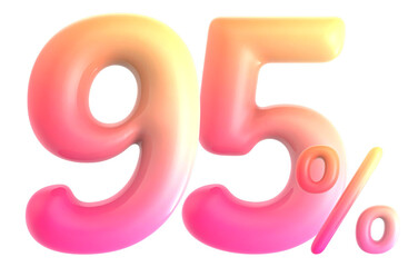 Gradient Number 95 Percent 3d rendering