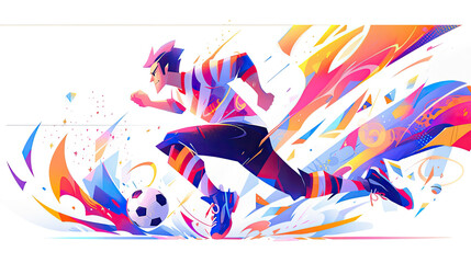 Obraz premium soccer player abstract colorful background