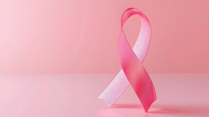 Elegant 3D Rendering of Pink Ribbon, Highlighting Breast Cancer Awareness and Support