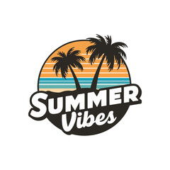 Obraz premium Summer Vibes Typography Design and Free Vector