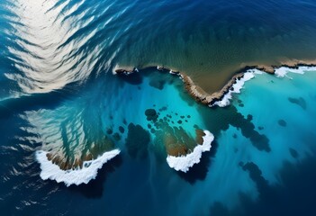 Beautiful beach scenery, high angle view of the sea