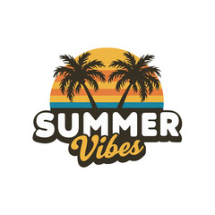 Obraz premium Summer Vibes Typography Design and Free Vector