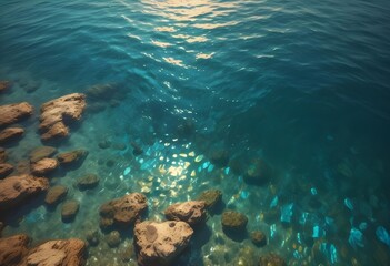 Fototapeta premium Beautiful beach scenery, high angle view of the sea