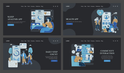 Health Apps. Flat Vector Illustration