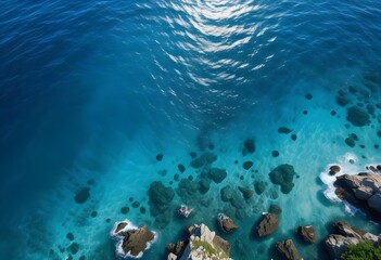 Fototapeta premium Beautiful beach scenery, high angle view of the sea