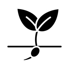 Eco Plant Icon - Minimal, Clean, Elegant, Fill Icon, Suitable for Web, UI, Mobile Application