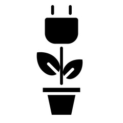 Obraz premium Green Plant Energy Icon - Minimal, Clean, Elegant, Fill Icon, Suitable for Web, UI, Mobile Application