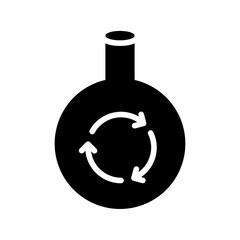 Recyclable Flask Icon - Minimal, Clean, Elegant, Fill Icon, Suitable for Web, UI, Mobile Application