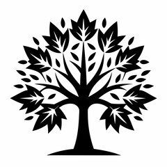 set of maple trees of life vector illustration