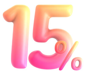 Gradient Number 15 Percent 3d rendering