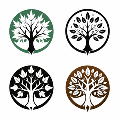 Obraz premium set of maple trees of life vector illustration