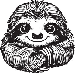 A beautiful funny sloth ,line art design