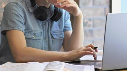 Laptop on desk student learning through computer. Online learning platforms digital resources have become increasingly prevalent in modern education online learning is important for modern students
