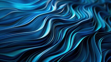 Obraz premium Abstract blue wave patterns create a mesmerizing, fluid movement. Perfect for backgrounds, textures, and design inspiration.