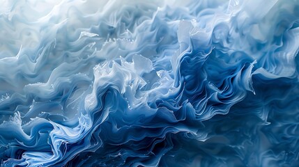 Obraz premium Abstract close-up of storm waves captured in high definition, showcasing textures in shades of indigo and silver.