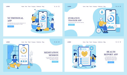 Health Apps. Flat Vector Illustration