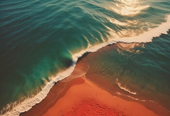 Beautiful beach scenery, high angle view of the sea