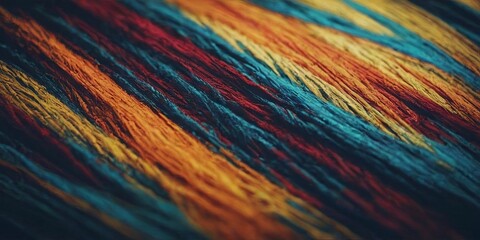 Obraz premium A colorful, multi-colored piece of fabric with a blue stripe