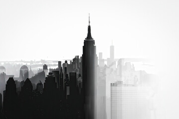 Obraz premium Silhouette of Empire State Building for Creative Projects