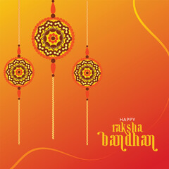 Happy Raksha Bandhan Social Media Post with Vector Rakhi Illustration