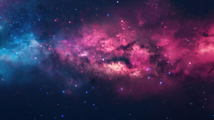 Vivid nebula in deep space with colorful clouds and twinkling stars. Stunning cosmic scene ideal for astronomy and space-themed projects.