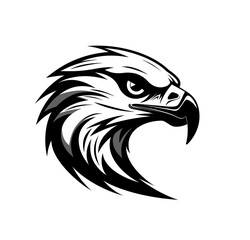 Obraz premium Modern, simple, black and white eagle head for logo design, white background.