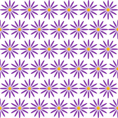 seamless pattern: violet with orange flowers against white