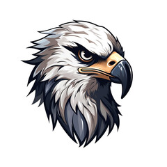 Eagle head, hawk, modern, simple, for logo design, white background.