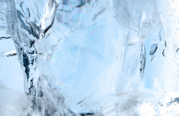 Beautiful clear ice as background, closeup view