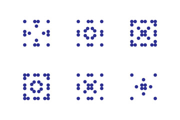 Abstract minimalistic geometric shape from black circles. Modern  linear element of style and graphic geometric figure.