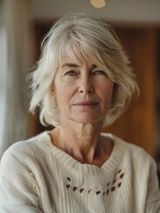 A person's upper body with a sweater on, suitable for use in fashion or lifestyle images